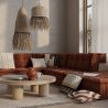 Buy Square Recycled yarn Cushion in Boho Bali Style cover + filling - Chloe White 60214 in the Europe