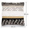 Buy Square Cotton Cushion in Boho Bali Style cover + filling - Claudia Multicolour 60215 - in the EU