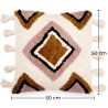 Buy Square Cotton Cushion in Boho Bali Style cover + filling - Eloise Multicolour 60221 with a guarantee
