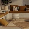 Buy Pouffe Stool in Boho Bali Style, Wood and Cotton - Isabella Bali Ivory 60262 in the Europe