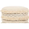 Buy Pouffe Stool in Boho Bali Style, Wood and Cotton - Janice Bali White 60264 at MyFaktory