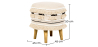 Buy Pouffe Stool in Boho Bali Style, Wood and Cotton - Jessie Bali Cream 60266 home delivery
