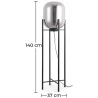 Buy Glass floor lamp in modern design, metal and glass - Crada - 140cm Amber 60400 in the Europe