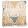 Buy Square Cushion in Boho Bali Style, Cotton & Wool cover + filling - Metsal Multicolour 60201 - in the EU