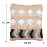 Buy Square Cotton Cushion in Boho Bali Style cover + filling - Wenda Black 60202 with a guarantee