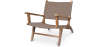 Buy Armchair, Bali Boho Style, Leather and teak wood - Grau Brown 60466 home delivery