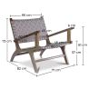 Buy Armchair, Bali Boho Style, Linen and teak wood - Grau Beige 60467 - prices