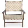 Buy Armchair, Bali Boho Style, Linen and teak wood - Grau Beige 60467 in the Europe