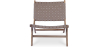 Buy Armchair, Bali Boho Style, Leather and Teak Wood  - Grau Brown 60469 at MyFaktory