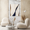 Buy White boucle armchair upholstered - Black legs - Nuiba White 60483 - in the EU