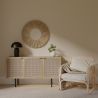Buy Rattan Armchair with Cushion, Boho Bali Design - Leta White 60300 in the Europe