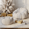 Buy Upholstered Armchair with Ottoman - White Boucle - Calera White 60542 - prices