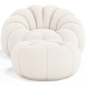 Buy Upholstered Armchair with Ottoman - White Boucle - Calera White 60542 at MyFaktory