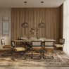 Buy Pack Industrial Wooden Table (220cm) & 8 Rattan and Velvet Mesh Chairs - Nema Mustard 60554 - in the EU