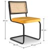 Buy Pack Hairpin Dining Table 150x90 & 6 Black Mesh Rattan and Velvet Chairs - Nema Mustard 60559 in the Europe