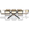 Buy Pack Industrial Wooden Table (220cm) & 8 Rattan Mesh Chairs - Lia Natural 60562 at MyFaktory
