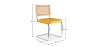 Buy Pack Hairpin Dining Table 120x90 & 4 Black Mesh Rattan and Velvet Chairs - Wanda Mustard 60587 in the Europe