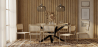 Buy Pack Industrial Wooden Table (200cm) & 8 Rattan Mesh Chairs - Lia Black 60589 - in the EU