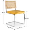 Buy Pack Industrial Wooden Table (200cm) & 8 Rattan and Velvet Mesh Chairs - Wanda Mustard 60593 in the Europe
