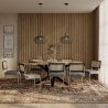 Buy Pack Industrial Wooden Table (200cm) & 8 Rattan and Velvet Mesh Chairs - Jenka Dark blue 60594 - in the EU
