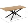 Buy Pack Industrial Wooden Table (220cm) & 8 Rattan and Velvet Mesh Chairs - Wanda Mustard 60596 in the Europe