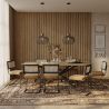 Buy Pack Industrial Wooden Table (220cm) & 8 Rattan Mesh and Black Wood Chairs - Canvas Black 60564 - in the EU