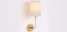 Buy Lamp Wall Light - Gold with Fabric Shade - Sawe Gold 60524 home delivery