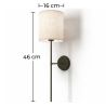 Buy Lamp Wall Light - Black with Fabric Shade - Norman Black 60525 - in the EU