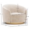 Buy Curved Design Armchair - Upholstered in Velvet - Treya Light grey 60647 with a guarantee