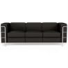 Buy 3-Seater Sofa - Upholstered in Vegan Leather - Bour Black 60659 - in the EU