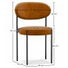 Buy Dining Chair - Upholstered in Velvet - Black Metal - Martha Mustard 61003 with a guarantee