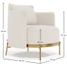 Buy Designer Armchair - Upholstered in Bouclé Fabric - Hynu White 61017 - in the EU