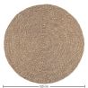 Buy Round Jute Rug - Boho Bali - 120 CM - Jenón Natural 61087 in the Europe