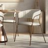 Buy Dining chair - Upholstered in Bouclé Fabric - Lona White 61148 in the Europe