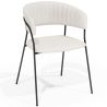 Buy Dining chair - Upholstered in Bouclé Fabric - Lona White 61149 at MyFaktory