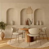 Buy Dining chair - Upholstered in Bouclé Fabric - Vara White 61150 at MyFaktory