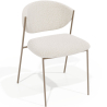 Buy Dining chair - Upholstered in Bouclé Fabric - Vara White 61150 with a guarantee