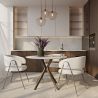 Buy Dining chair - Upholstered in Bouclé Fabric - Manar White 61152 at MyFaktory