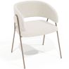 Buy Dining chair - Upholstered in Bouclé Fabric - Manar White 61152 with a guarantee