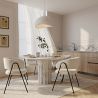 Buy Dining chair - Upholstered in Bouclé Fabric - Manar White 61153 - prices