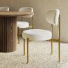 Buy Dining Chair - Upholstered in Bouclé Fabric - Ara White 61165 in the Europe
