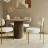 Buy Dining Chair - Upholstered in Bouclé Fabric - Ara White 61165 - prices
