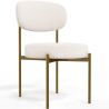 Buy Dining Chair - Upholstered in Bouclé Fabric - Ara White 61165 at MyFaktory