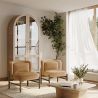 Buy Velvet Upholstered Armchair with Wood - Ebbe Mustard 61215 - prices