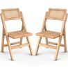 Buy 2 pack of Dining chair in Canage rattan and wood -  Bama Natural wood 61229 - in the EU