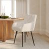 Buy Dining Chair with Armrests - Upholstered in Premium Bouclé - Carrol White 61267 - prices