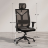 Buy Ergonomic Office Chair with Wheels and Armrests - Retor Black 61279 home delivery