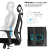 Buy Ergonomic Office Chair with Wheels and Armrests - Sembra Black 61280 at MyFaktory