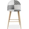 Buy Patchwork Upholstered Stool - Scandinavian Style - Black and White - 66cm -  Bennett White / Black 61291 - in the EU
