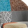 Buy Patchwork Upholstered Stool - Scandinavian Style - 66cm -  Bennett  Multicolour 61292 home delivery